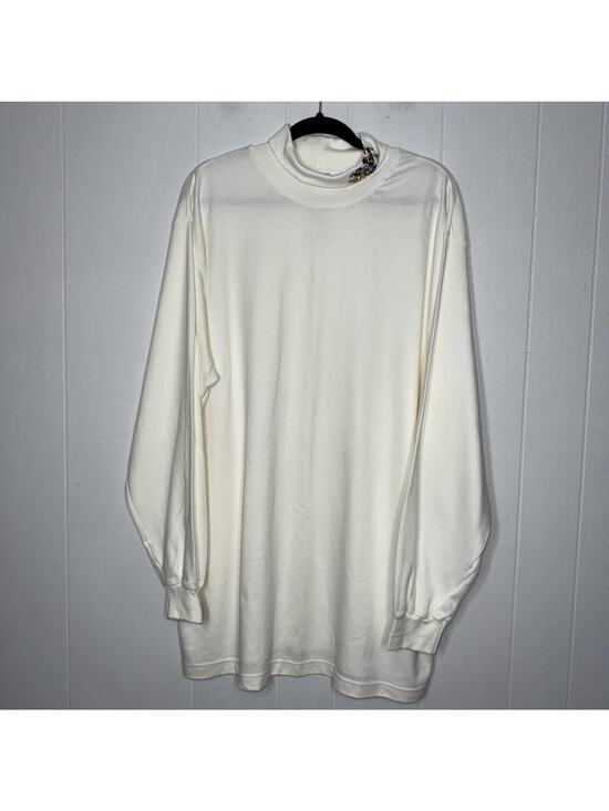 Disney Tops - Mickey & Co Disney Vintage White Turtleneck Long Sleeve Embroidered Neck XL NWT